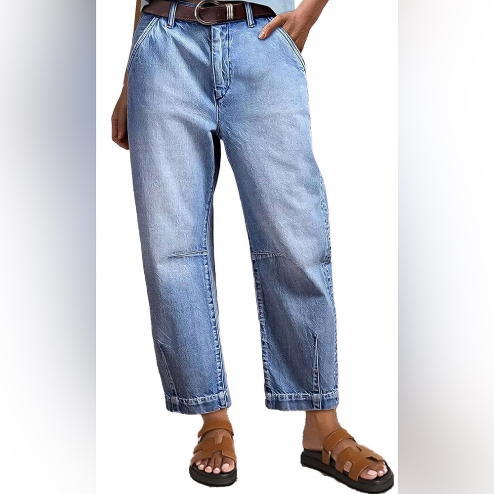 FLAMINGALS Light Blue Women's Relaxed Straight Jeans